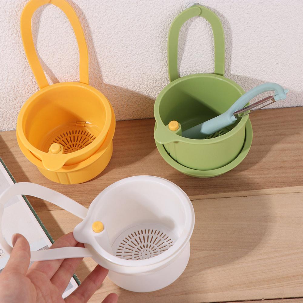 Openable Bottom Cover Sink Hanging Strainer Basket Creative Soap Sponge Shelf  Kitchen Accessories