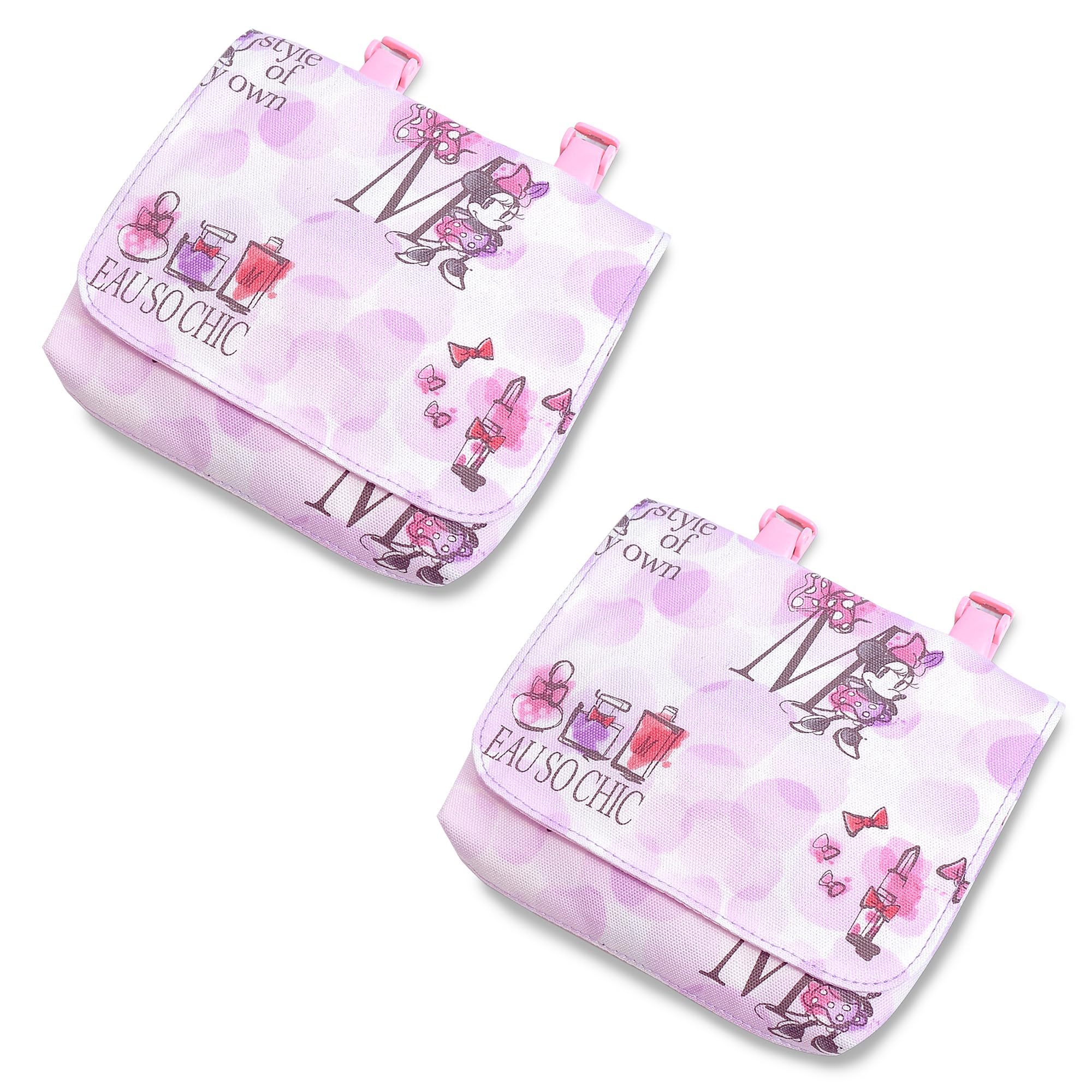 

ЯРКИЙ КОНФЕТНЫЙ СТИЛЬ Disney [Большой] Минни Маус EAU SO CHIC Дорожные Накладные карманы, Набор из 2, Стильные детские накладные карманы, Карманы-кошельки для