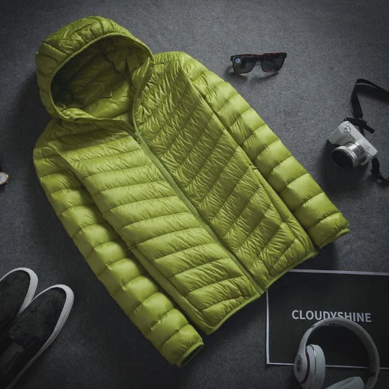 Men's Lightweight Hooded Down Jacket, Ultra-Thin & Plus Size for Autumn/Winter