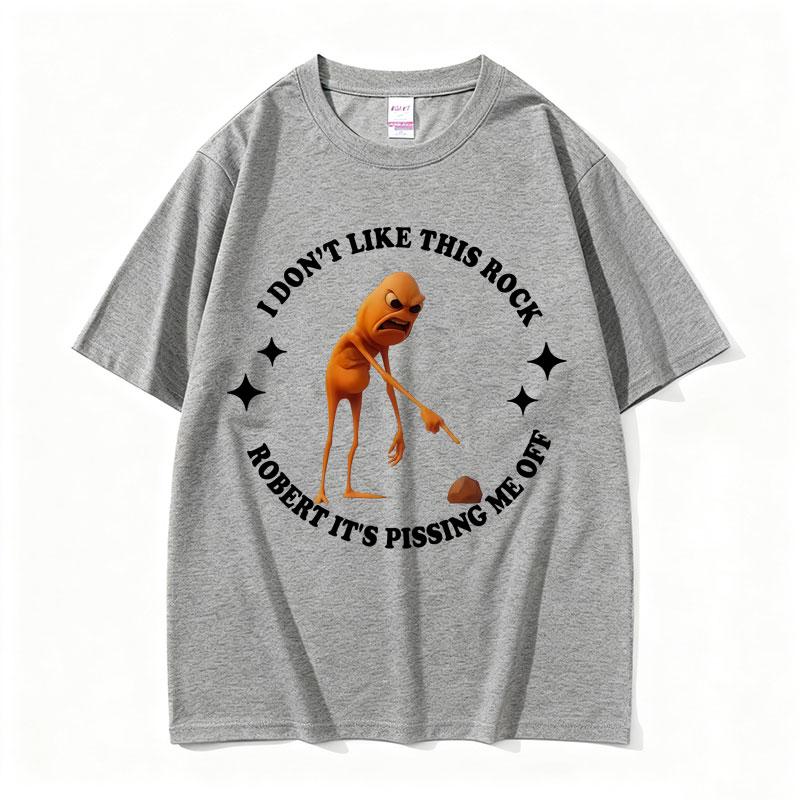 I Dont Like This Rock Its Pissing Me Off Marcus The Worm Funny Meme Tshirt Men Women Casual Cotton Vintage Short Sleeve Tshirt