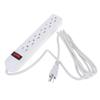 Surge Protected US Extension Cord Power Strip 6 Outlets 2M Length Safe Socket for Small Business