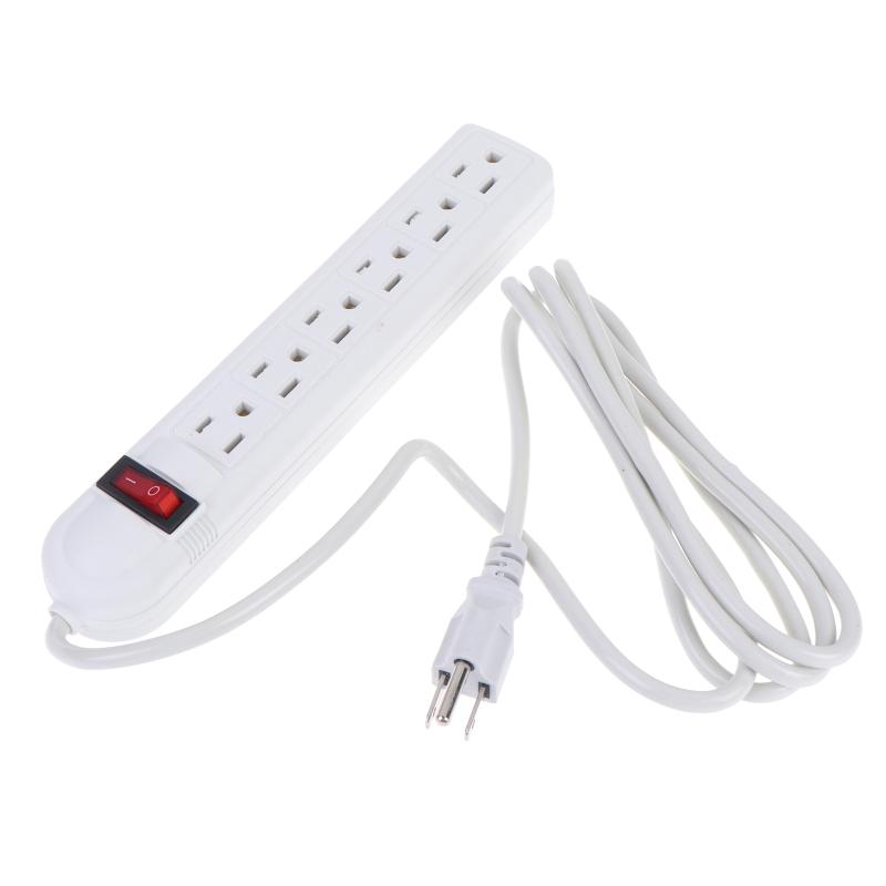 Us Power Strip 6 Outlet 2M Surge Protected Extension Cord On Off Switch Safe Socket For Home Office Dorm Electronic Charging