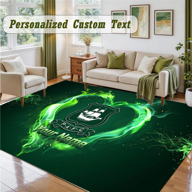Crystal Velvet Square Rug Custom NamePlymouth Argyle FC Pattern Non Slip Home Floor Decor Rug