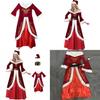 Soft Corduroy Christmas Santa Claus Costume Dress For Women With Stylish Accessories