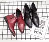 Plus Size Men's High Top Leather Chelsea Boots with Zipper and Brogue Design, Pointed Toe Martin Style.
