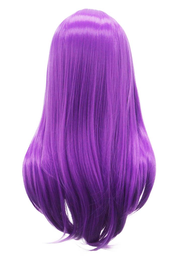 Purple Synthetic Wig with Long Straight Microcurls for Women Party Cosplay Music Festival Masquerade Ball Gifts