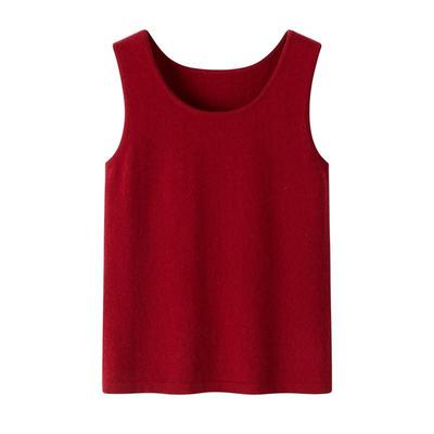 Einfaches Kaschmir U-Ausschnitt Ärmelloses Strick-Camisole - Damen Herbst/Winter Warme Basisschicht