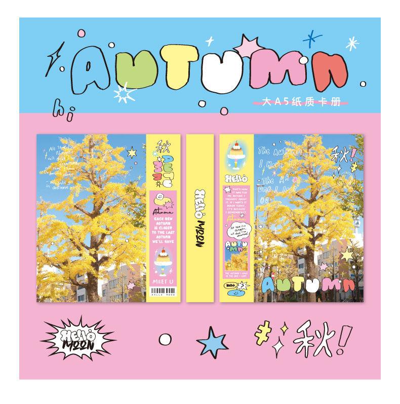 Autumn A4 Hard Shell Binder Photo Album for Postcards, Polaroids & Photocards, Refillable Scrapbook for K-pop Fan Collectibles