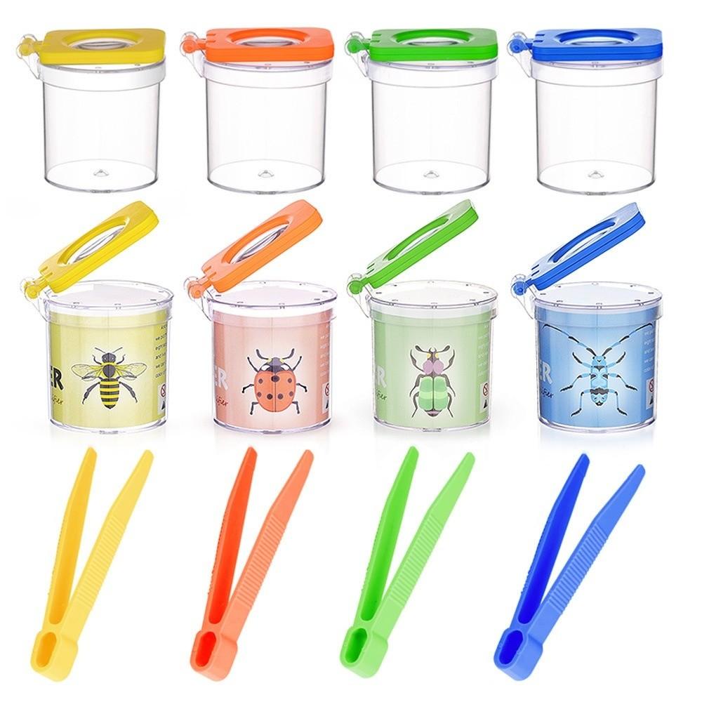 8pcs Clear Insect Observation Kit Plastic Insect Collection Box  Science and Nature Exploration Set