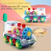 Cartoon Press Gear Car Toy Lnertia Pull-back Transparent Car Baby Puzzle Sliding Toy Transparent Mechanical Learn Train