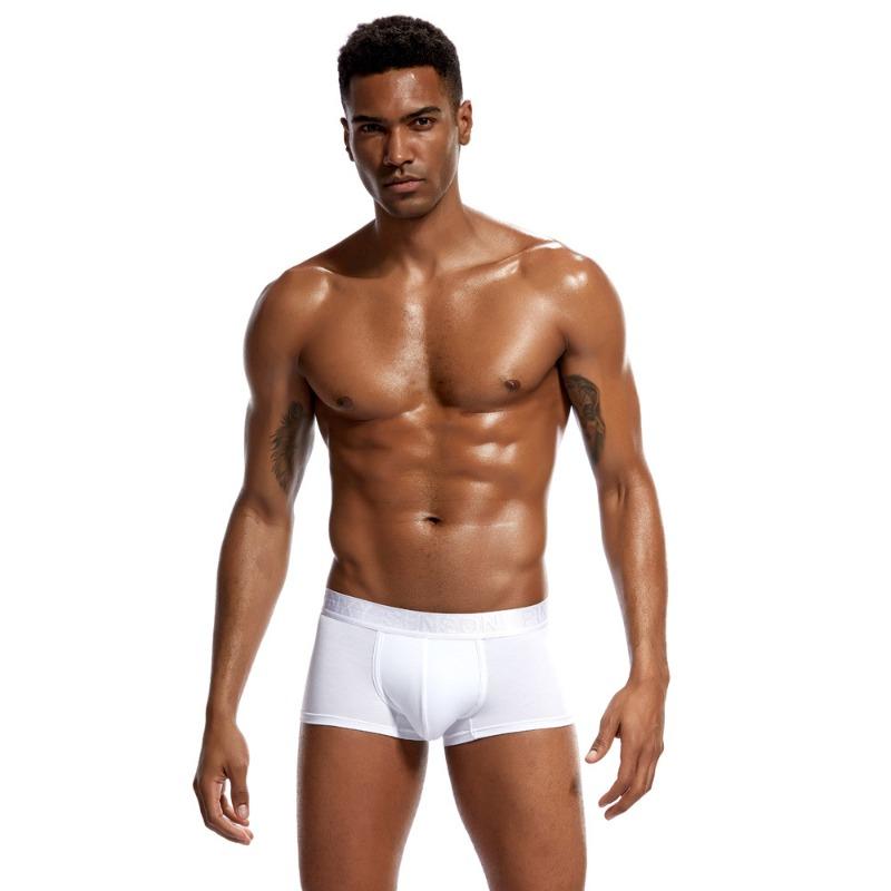

Men s Modal Thin Breathable Solid Color Panties Sexy Close-fitting High Quality Sexy Boxer Shorts M белый