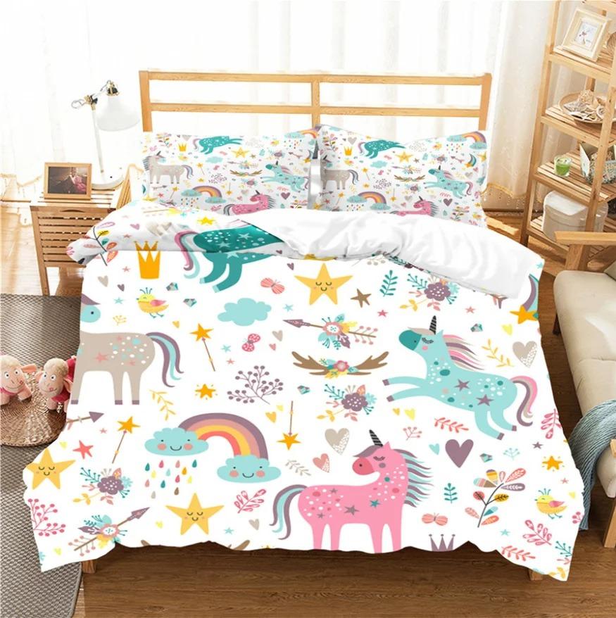 New Creative Cute Pattern 3D Printed Cover Set Twin Full Queen King Size Bedding Set Bed Linens Bedclothes for Young K128