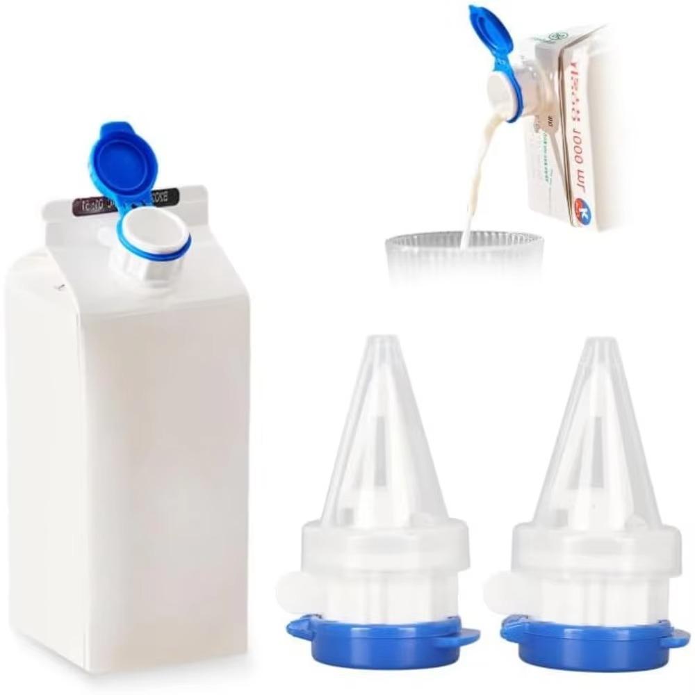 

4pcs Anti-Spray Milk Bottles Pourer with Lid Juice Drink Pour Spout Beverage 4pcs