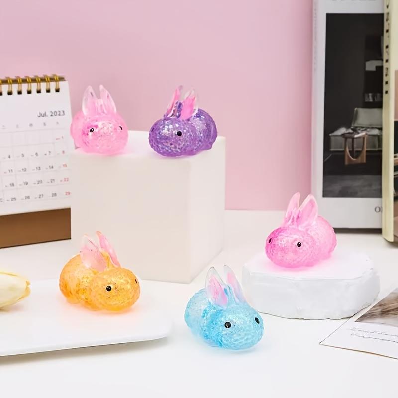 Iridescent Rabbit Squishy Toy 1pc, Novel Squeeze Stress Ball, Hand Sensory Fidget for Easter Halloween Christmas Gift