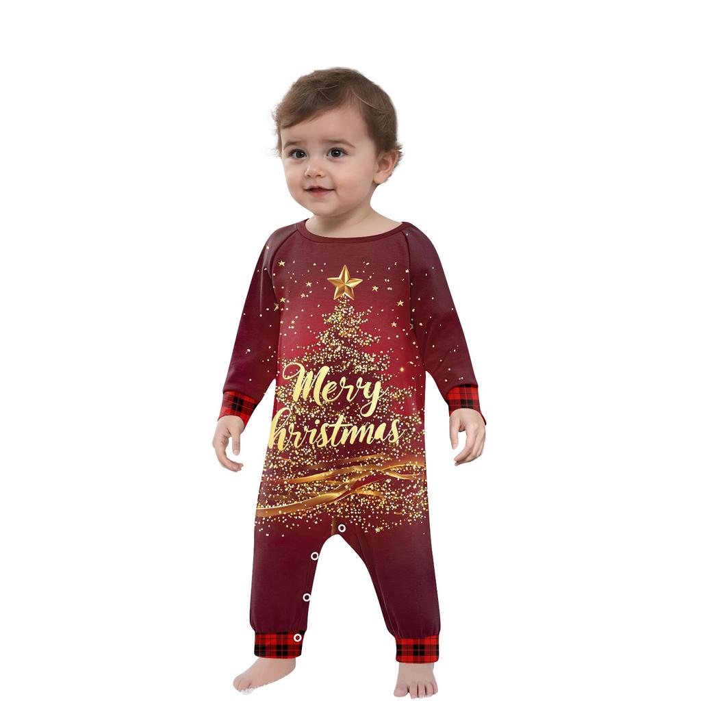 Christmas Prints Family Matching Long Sleeve Tops+Pants Set Family Matching Sets