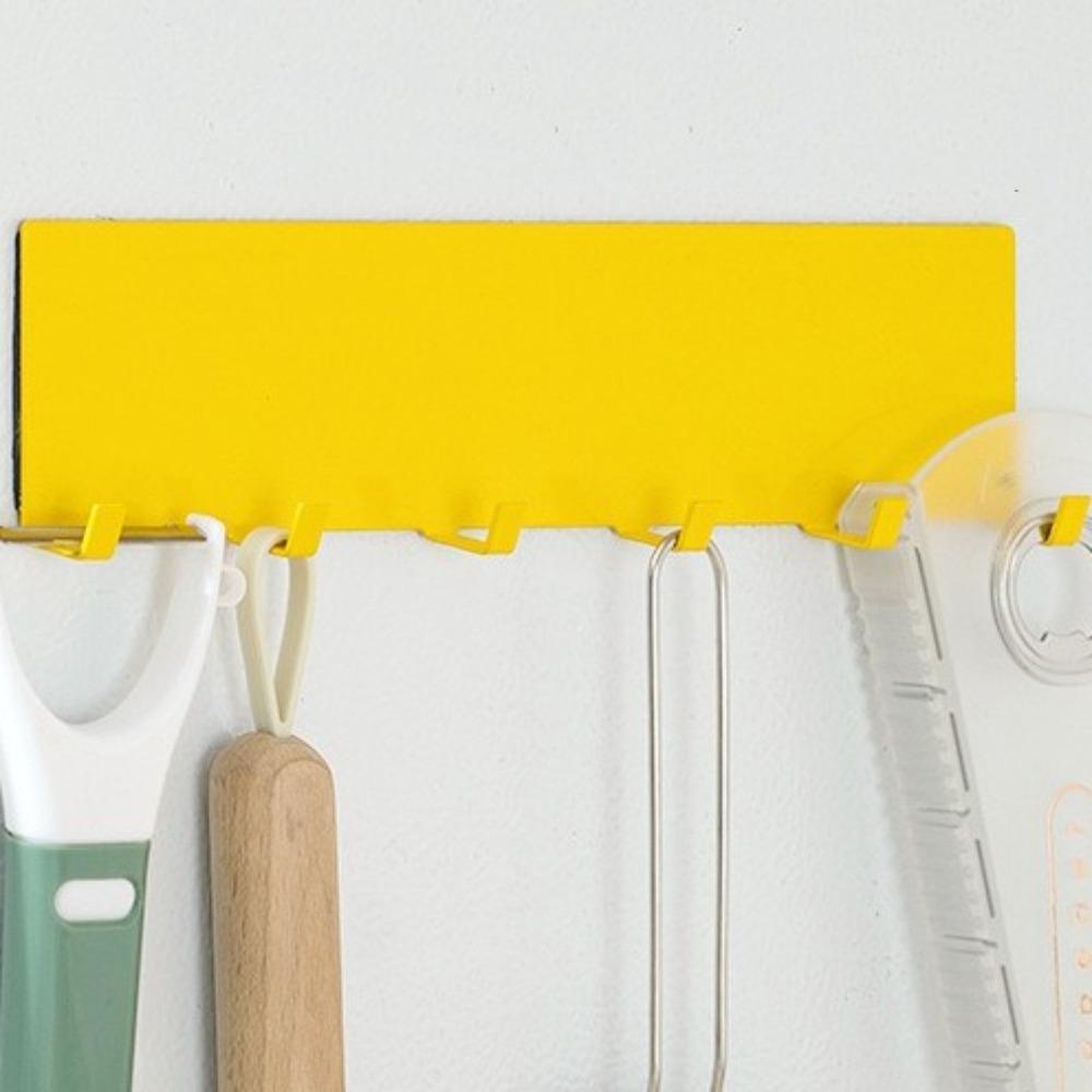 Multi-functional Side Row Hook Wall Mounted Side Storage Rack Home Organization жёлтый