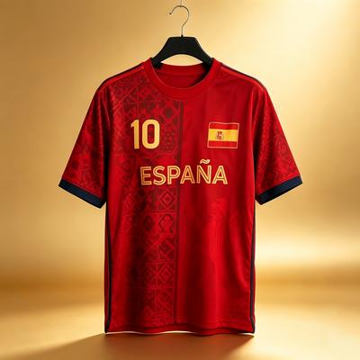 2026 Unisex Spanien ESPANA Nummer 10 Fodboldtrøje Hurtigttørrende Atletisk Kamp Sports Trøje Til Mænd Kvinder