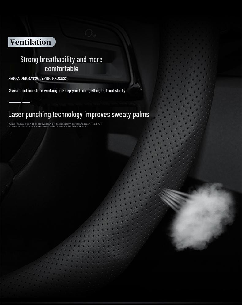 Lynk & Co Genuine Leather Steering Wheel Cover for Models 01, 02, 03, 03+, 05, 0906 (New Energy Vehicles)
