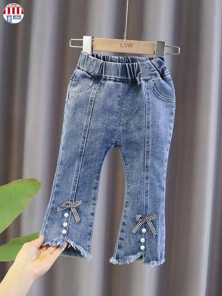 Girls' Embroidered Cartoon Jeans - Stylish Pants