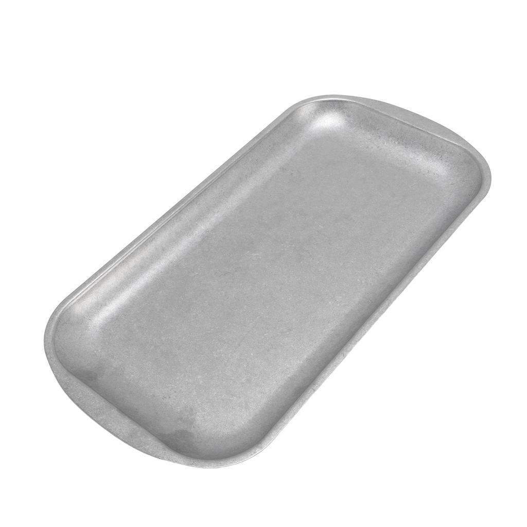 304 Stainless Steel Rectangular Plate Vintage Matte Finish Industrial Style Rectangle Dinner Plate Tray for Tea Dessert