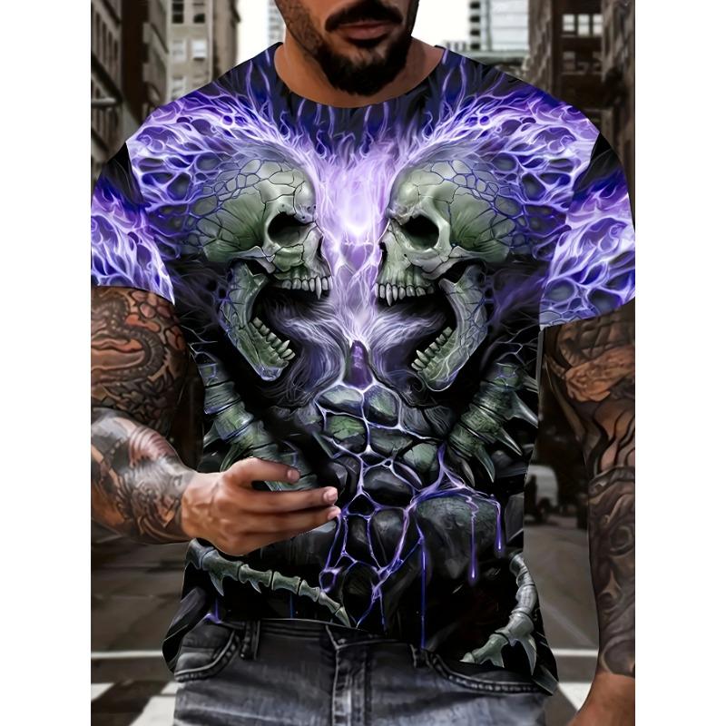 

Летняя мужская футболка с коротким рукавом и графическим принтом Fire Футболки с круглым вырезом 6XL