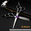 6.0 Inch, Purple Screw Freelander Half Bamboo Handle Hair Scissors, Hair Scissors, Flat Scissors, Bangs Scissors, Tooth Scissors