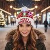 High Quality Christmas Knit Winter Hat Santa's Hat Party Supplies for Adults Festive Xmas LED Decorated Sweater Beanie