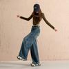 American Retro Curved Blade Jeans: Women's 2026 Spring/Autumn Wide Leg Scythe Pants