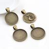 10pcs 20mm Inner Size Antique Silver Colour Black Bronze Rose Gold Color Cat Style Cabochon Base Setting Charms Pendant
