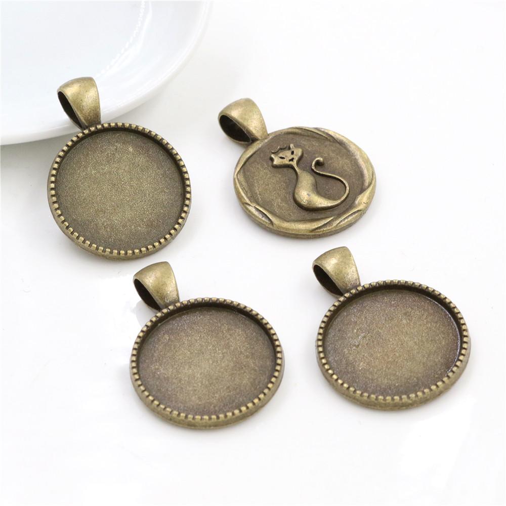 10pcs 20mm Inner Size Antique Silver Colour Black Bronze Rose Gold Color Cat Style Cabochon Base Setting Charms Pendant бронзовый