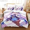 Genshin Impact Bedding Set Cartoon Anime Duvet Cover Single Double Size Kids Boys Luxury 3D Bed Linen Decor Home
