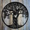 Heart-Shaped Tree of Life Black Metal Wall Decor for Bedroom & Living Room