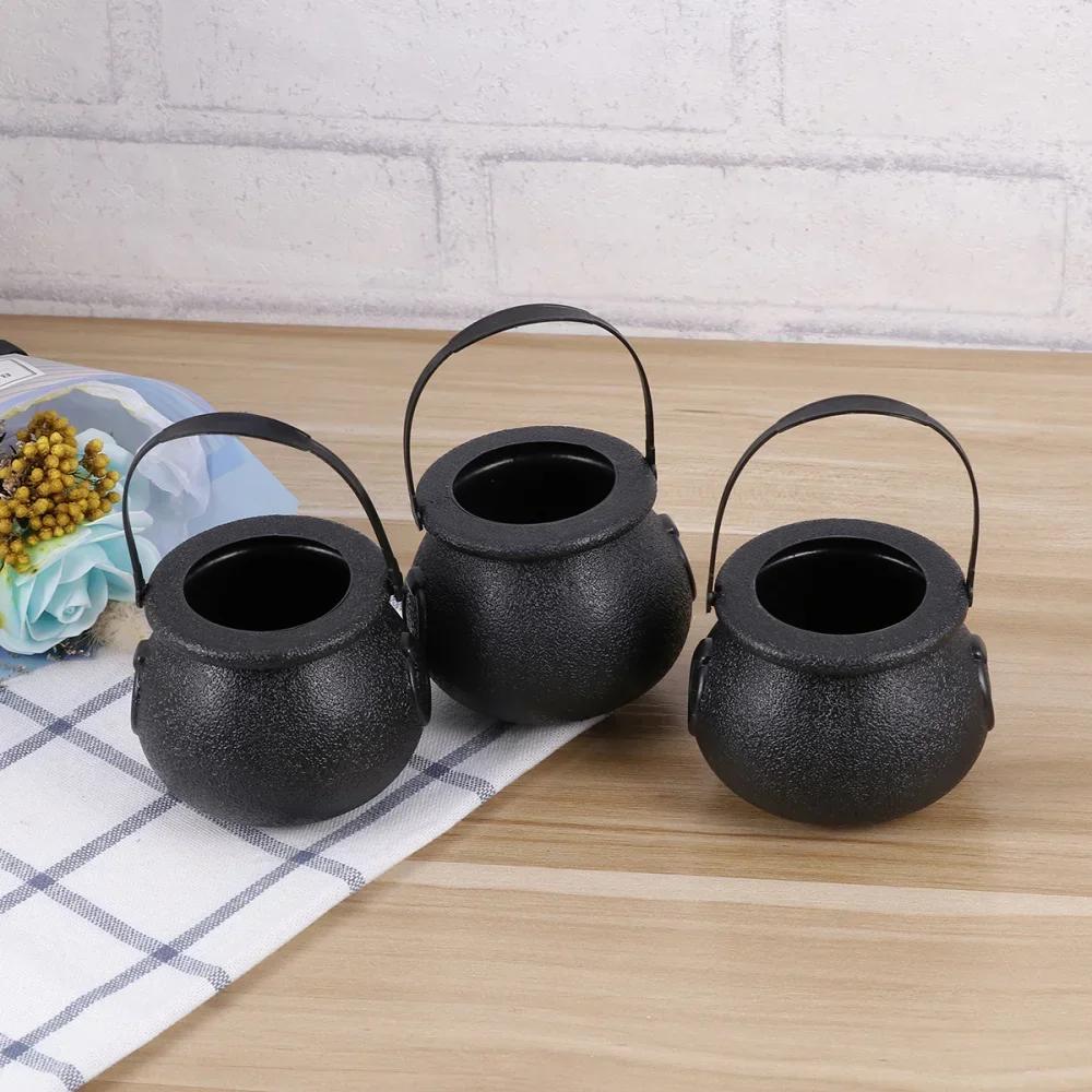 10pcs Candy Bucket Witchs Cauldron Trick or Treat Halloween Party Favor Candy Holder for Children