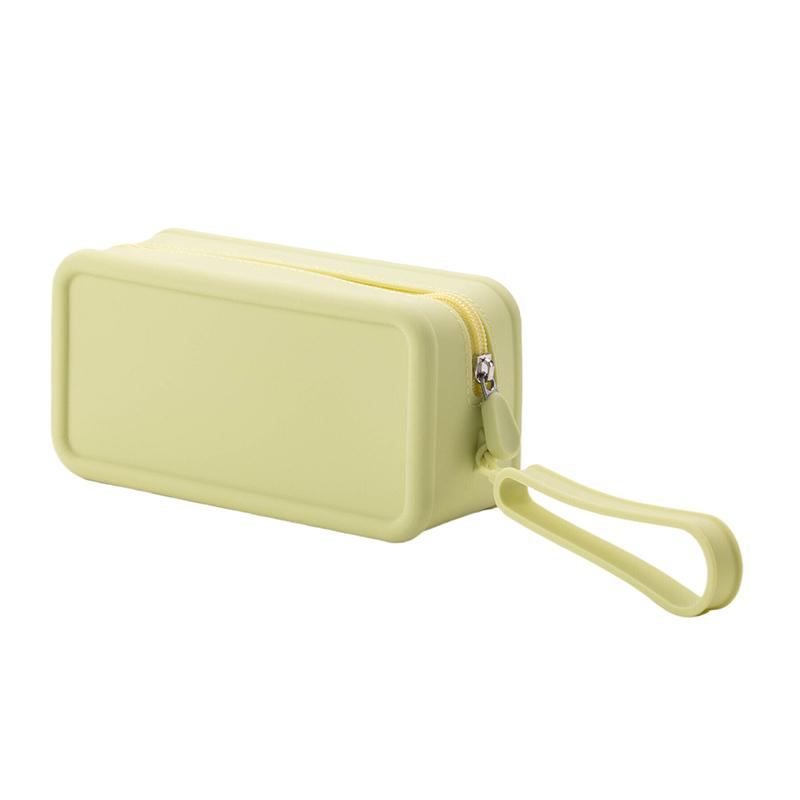 Portable Silicone Coin Purse Waterproof Zipper Travel Pouch Large Capacity Solid Color Earphone Bag Students