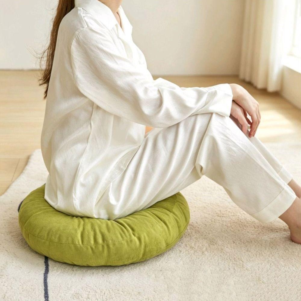 Soft Round Floor Pillow Thick Cushion Pad Supportive Meditation Pillow Zen Home Decor
