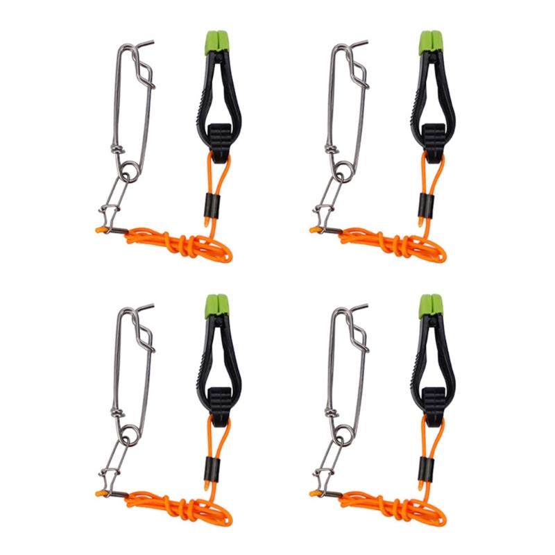 4pcs Fishing Downrigger Release Snap Fishing Tackle Weights Clip Clamp Power Grip Line Release Clip