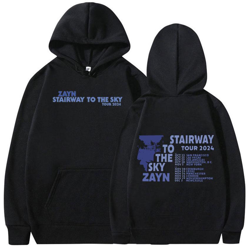 

Zayn Stairway To The Sky Tour 2024 Print Hoodie Men Women Vintage Harajuku Fashion Sweatshirts Loose Pullover Oversized Hoodies 3XL