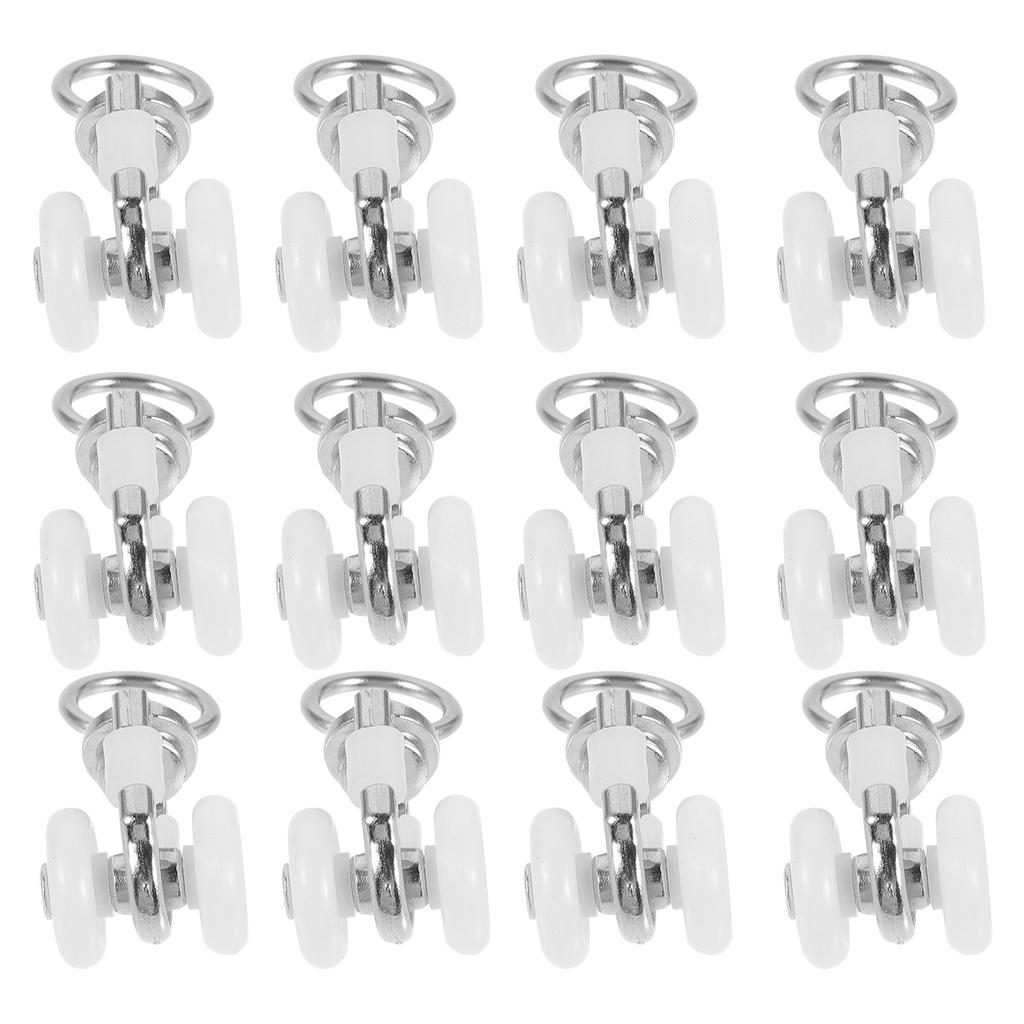 20Pcs Curtain Track Slider Rollers Double Wheel Smooth Silent Rolling Wheels for Curtains Drapes Room Dividers