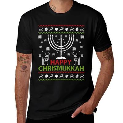 Happy Chrismukkah Hanukkah Holiday TShirt Plus Size Solid Color TShirt