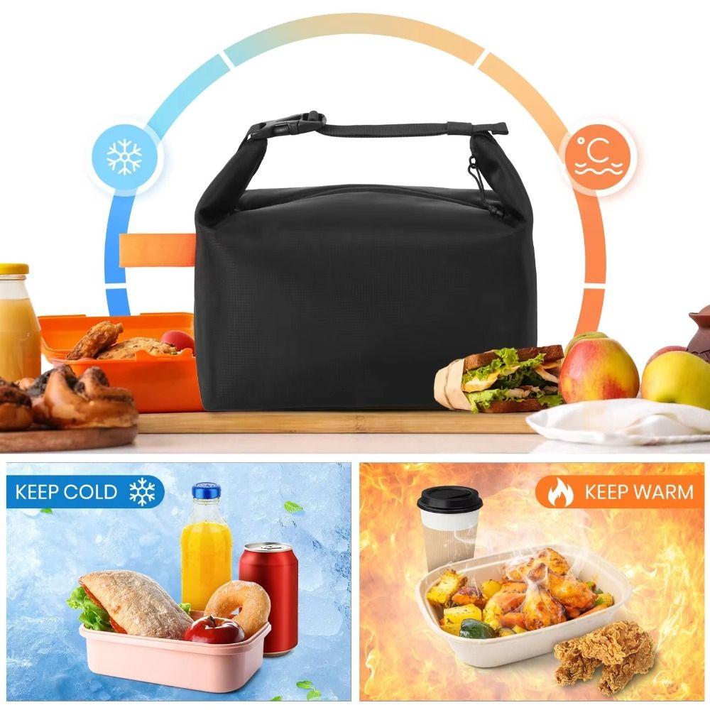 Office Worker Insulated Bag Foldable Lunch Handbag Simple Lunch Bag  Storage Pouch