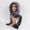 Winter Women Knitted Real Rex Rabbit Fur Hat Scarf Natural Soft Rex Rabbit Fur Hat Lady Warm Genuine Rabbit Fur Cap Scarves
