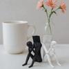 3D Printed Reading Man Statue, Abstract Book Head Sculpture, Creative Desk Decor, Phone Holder for Home Office Gift