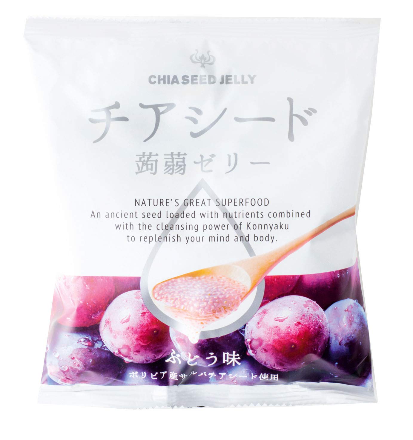 

Wakasho Chia Seed Konjac Grape 10 pieces per bag x 12 bags Jelly, Flavor,