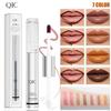 QIC Doppelköpfiges Tear Lip Glaze + Lippenöl Wasserdicht Nicht klebend Tasse Lippenstift 2 in 1 Abziehbarer Lipliner Lippenstift Lippenöl