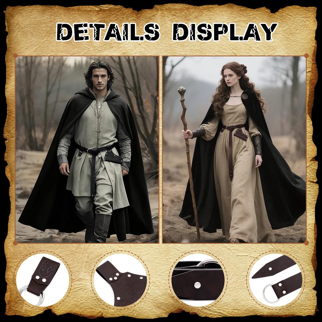 Renaissances Vikinges Costume Accessory Medieval Pirate Leather Belt Swords Frogs Halloween Renaissances Cosplay Costume