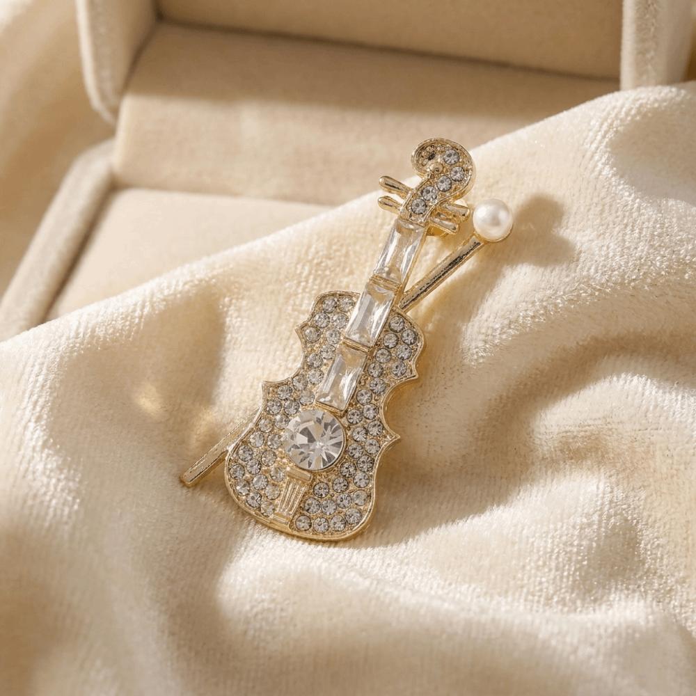 Shinny Crystal Music Accessories Lapel Pin Zinc Zinc Alloy Material Jewelry Decoration For Women