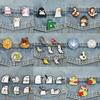 2-7pcs/set Animal Collection Enamel Pins Goose Parrot Cat Memes Frog Duck Raccoon Brooches Lapel Badges Cartoon Whale Jewelry