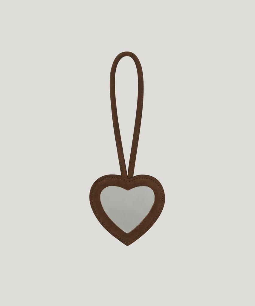 Ovhee Heart Suede Mirror Charm_Chocolate