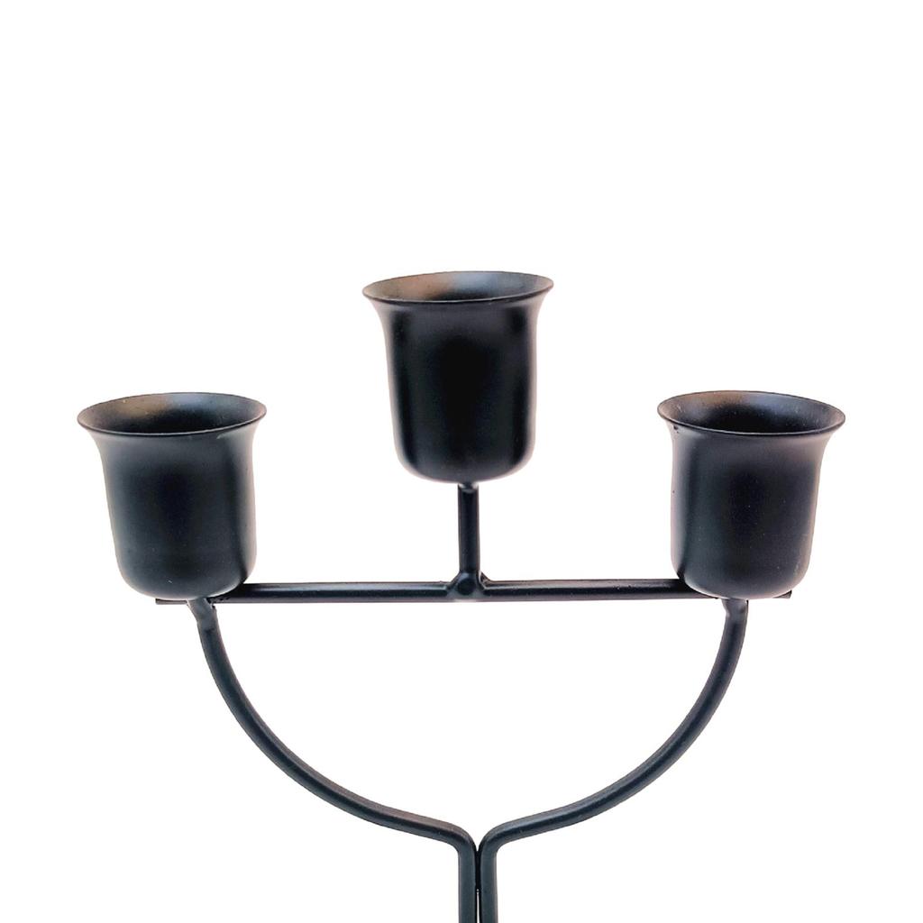 3 Arms Candle Holder Iron Modern Creative Candleholder Centerpiece for Party Living Room Holiday Dining Table Decoration
