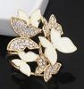 Korean Style Rhinestone Butterfly Three-Ring Scarf Buckle & Dual-Use Brooch
